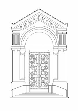 Kilise kapısına çizim