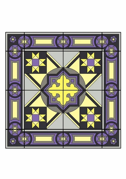 Alfombra amarilla y gris — Vector de stock