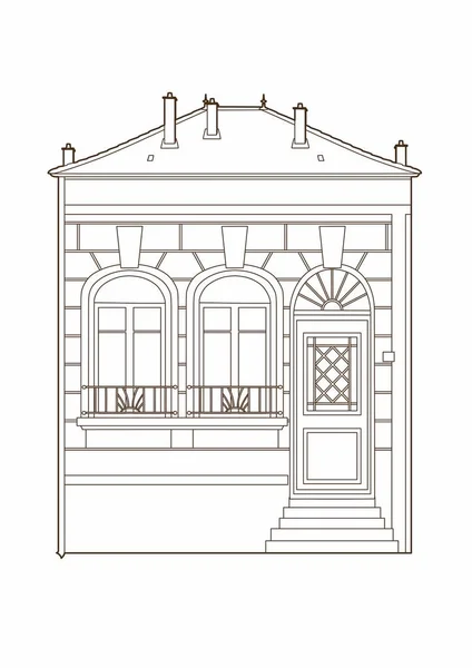 Vector van een tekening vintage huis — Stockvector