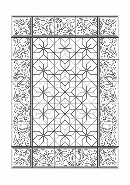 Bir halı geometrik çizimler