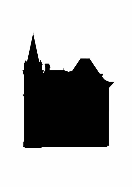 Sombra de castelo com uma torre — Vetor de Stock