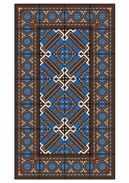 Grand Tapis Brun Bleu Dossier Eps — Image vectorielle