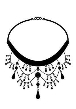 Vektör çizim gölge bir kolye