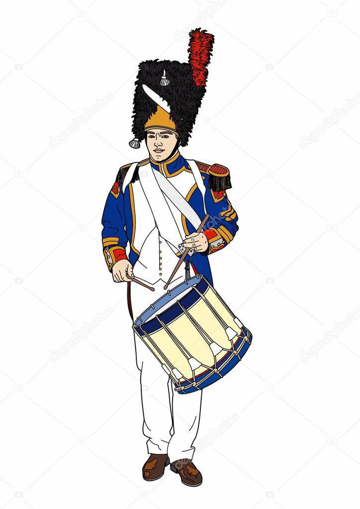 Vector illustration of a musician soldier, EPS 10 file