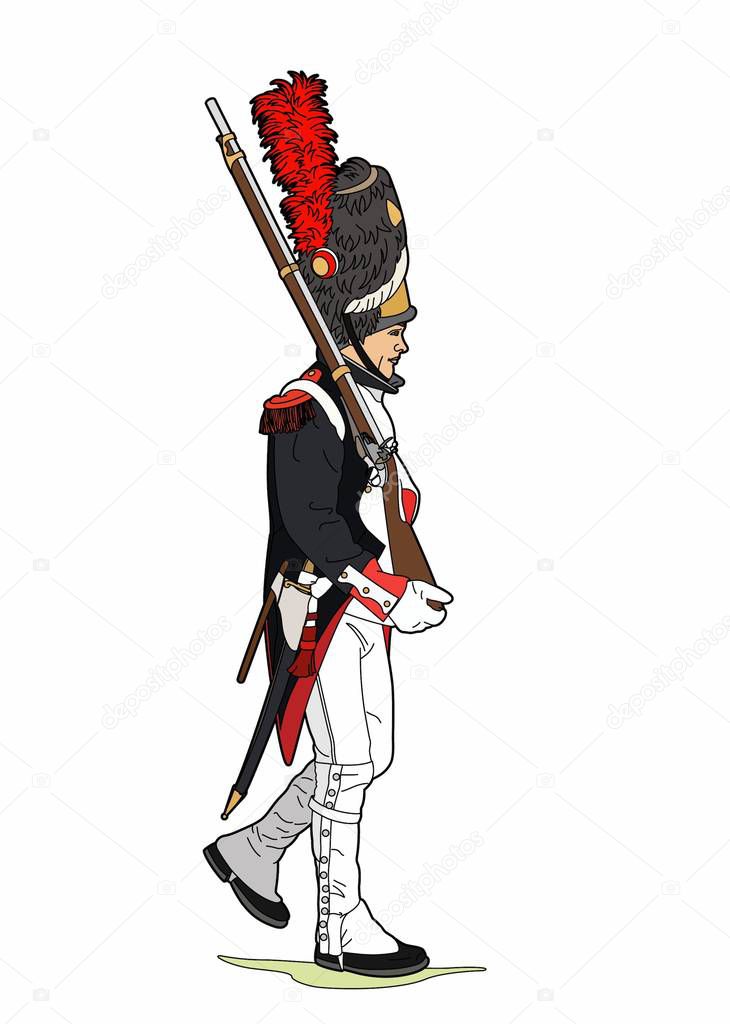 Vector of a Napoleonic soldier