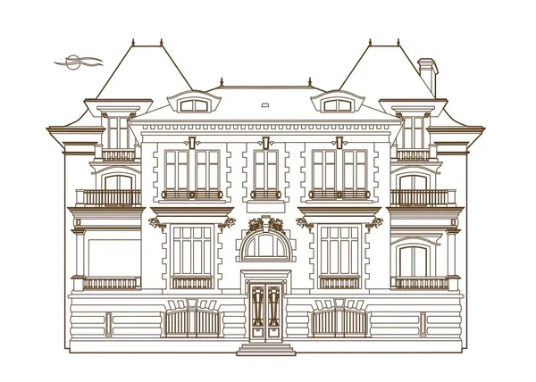 Ilustração Vetorial Uma Mansão Arquivo Eps — Vetor de Stock