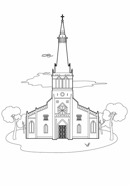 Ilustração Vetorial Uma Igreja Arquivo Eps —  Vetores de Stock