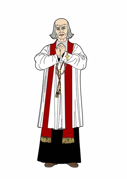 Vektor Illustration Eines Priesters Folge — Stockvektor