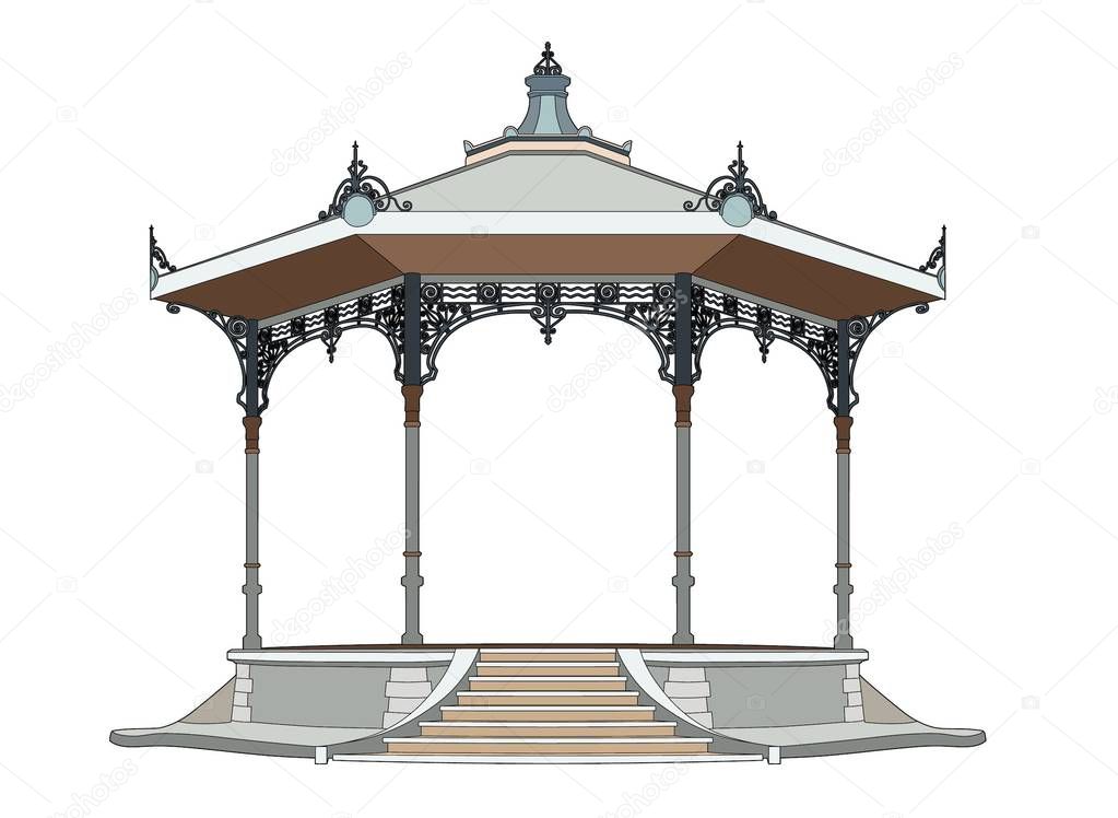 Vector illustration of a bandstand, EPS 8 file