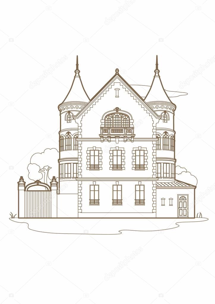 Vector illustration of a brown castle, file EPS 10