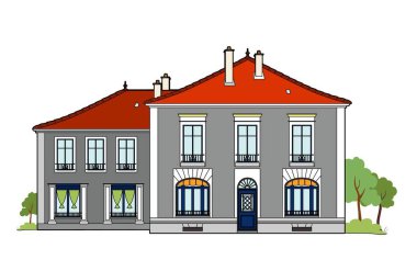 Gri bir ev, dosyayı Eps 8 vektör çizim