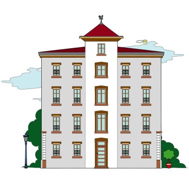 Gri bir ev, dosyayı Eps 8 vektör çizim