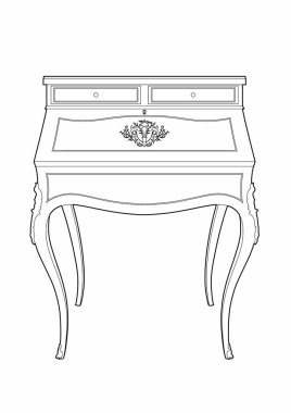 Bir sekreter romantik dönemin Eps 10 dosya vektör çizim