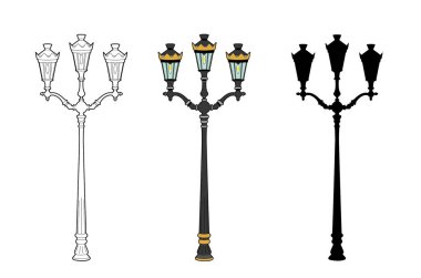 Vintage lambalar, Eps 8 dosya vektör çizim