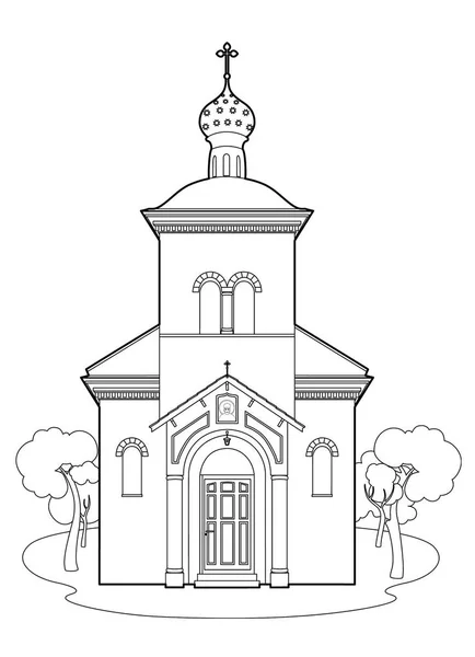 Ilustración Vectorial Una Iglesia Ortodoxa Archivo Eps — Vector de stock