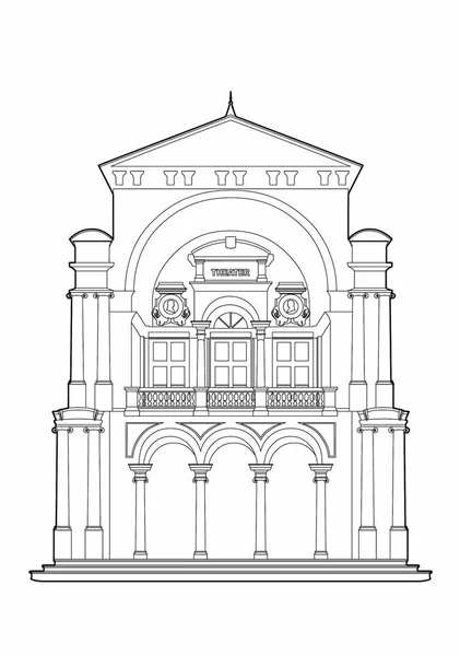 Векторна Ілюстрація Старого Театру Файл Eps — стоковий вектор