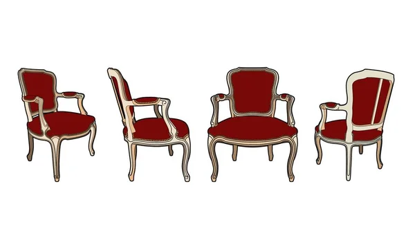 Vektor Illustration Mehrerer Stilvoller Sessel Folge — Stockvektor