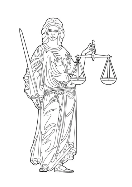 Dibujo de un símbolo de justicia — Vector de stock