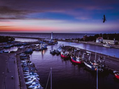 Port Ustka Baltic Sea Poland clipart