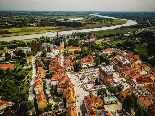 Sandomierz Polsce Swietokrzyskie Drone Zdjęcie — Zdjęcie stockowe