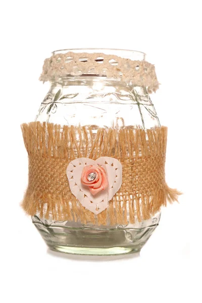 Casamento caseiro candlelight jar recorte — Fotografia de Stock