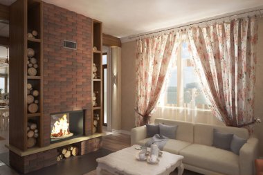 Ülke evi provence mutfak şömine lounge_angle07