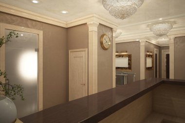 Klasik bir style_angle_01 çikolata resepsiyonda (render)