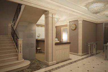 Klasik bir style_angle_07 çikolata resepsiyonda (render)