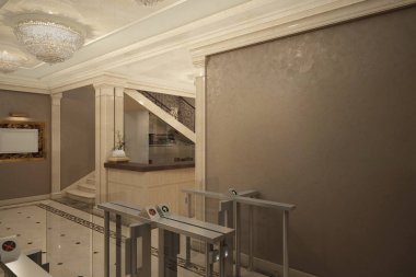 Klasik bir style_angle_09 çikolata resepsiyonda (render)