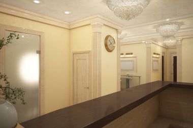 Klasik bir style_angle_01 vanilya resepsiyonda (render)