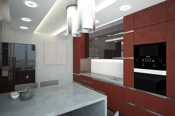Stylowy apartament z nowoczesnym design_angle00 (renderowania) — Zdjęcie stockowe