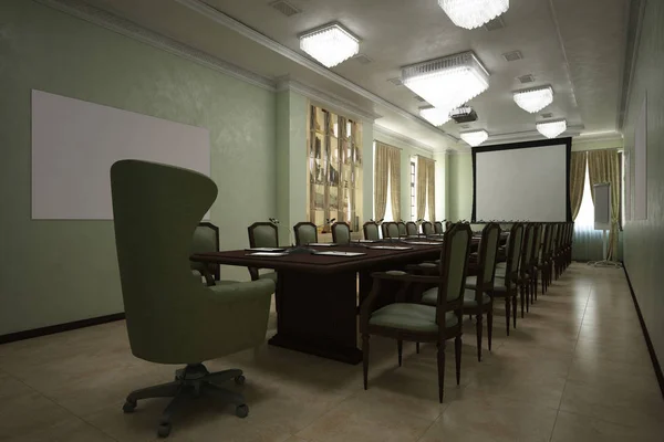 Просторный конференц-зал (рендер) с видом 004 — стоковое фото