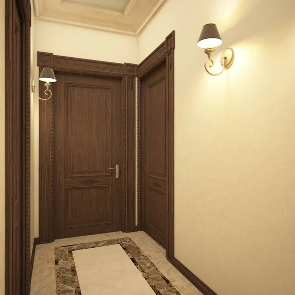 Hallway interior in a public building (render) angle_001