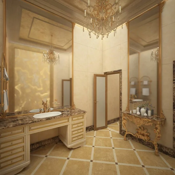 Wnętrze luxury Vip Wc_angle011 (render) — Zdjęcie stockowe