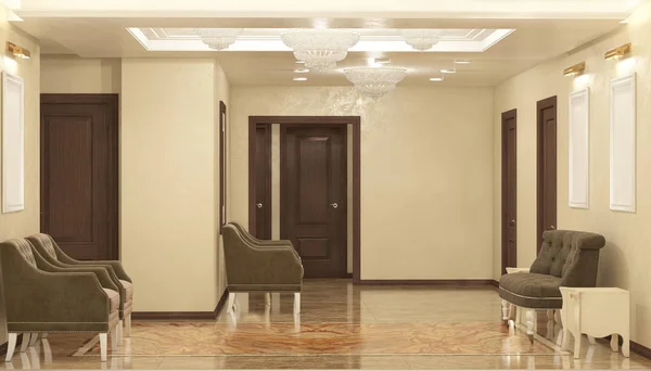 Render of the reception hall, angle003C — Stock Photo, Image