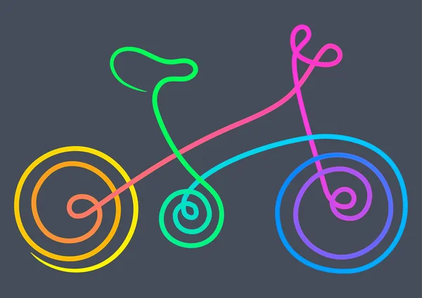 Bike. Line art symbol. Color vector illustration. Sport — Stock Vector
