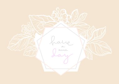 Vektör yazı ile çiçek davet düğün