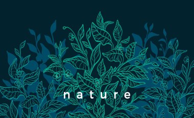 Doğa arkaplan Vektör Çay Ağacı Çizimi