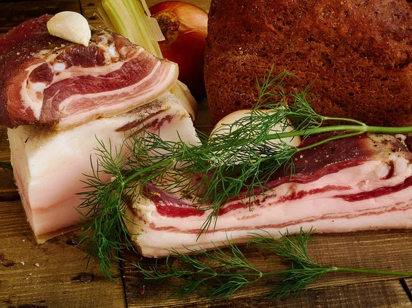 Bacon och bröd — Stockfoto