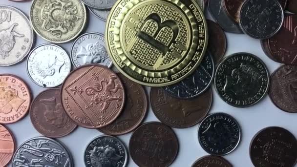 ゴールド bitcoin コイン — ストック動画