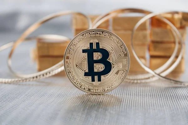 Bitcoin oro — Foto de Stock