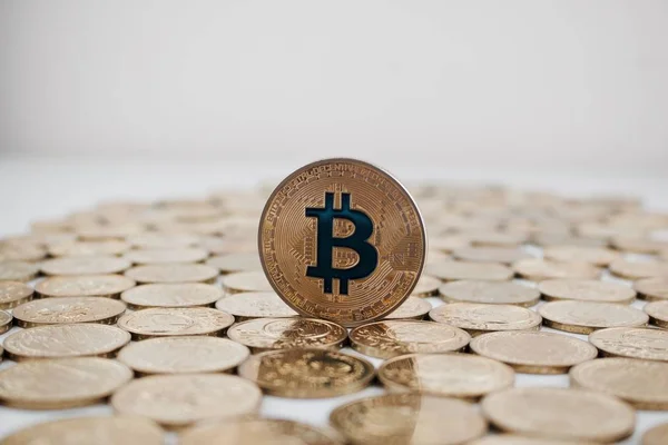 Bitcoin oro — Foto de Stock