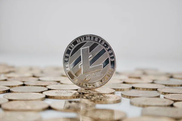 Moneda Litecoin plata — Foto de Stock