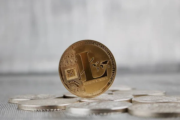 Moneda de oro litecoin — Foto de Stock