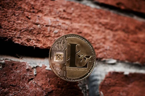 Gold Litecoin coin — Stock Photo, Image