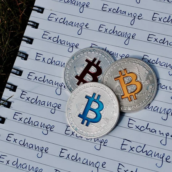 Concepto de intercambio de Bitcoin — Foto de Stock