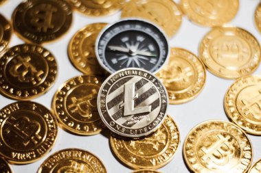 Litecoin madeni para ve pusula