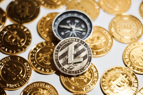 Litecoin madeni para ve pusula