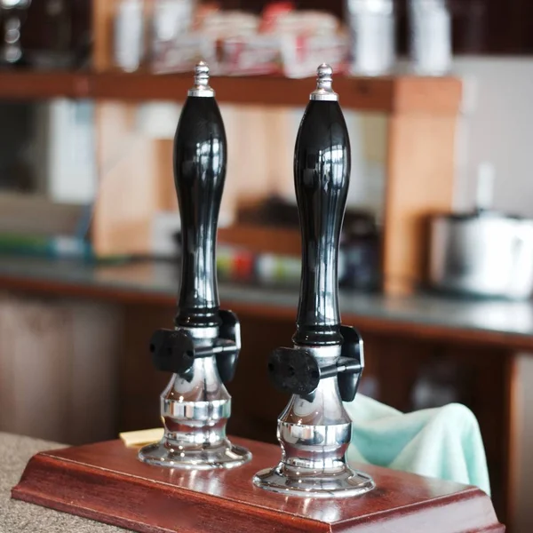 Bar beer black tap — Stock Photo, Image
