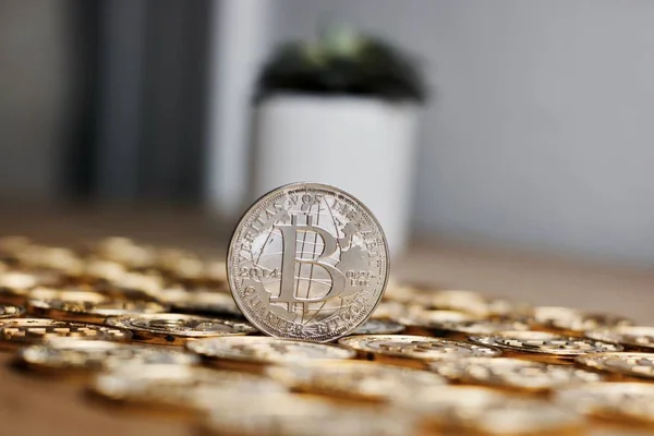 Bitcoin criptomoneda — Foto de Stock